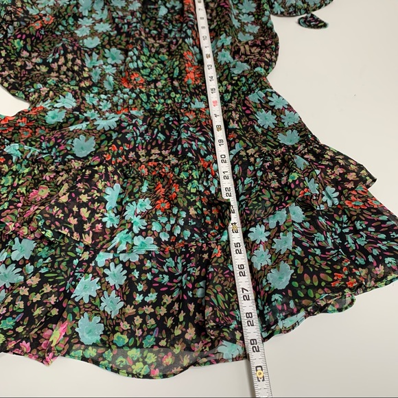 Skylar + Madison Mixed Berries Floral Smocked Mini Dress Size Medium - Picture 8 of 13